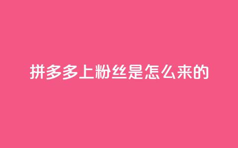 拼多多上粉丝是怎么来的 - 免费快手播放量平台 第1张 拼多多上粉丝是怎么来的 - 免费快手播放量平台 第1张