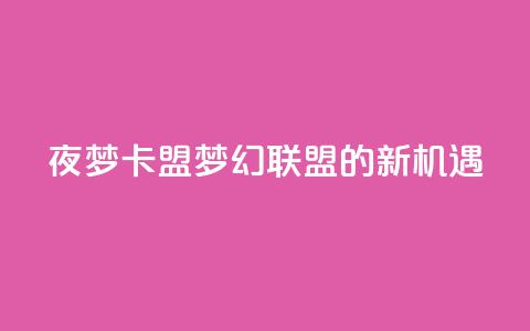 夜梦卡盟:梦幻联盟的新机遇 第1张 夜梦卡盟:梦幻联盟的新机遇 第1张