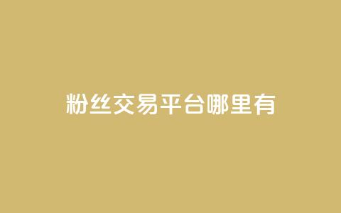 粉丝交易平台哪里有 - 哪里可以找到粉丝交易平台! 第1张 粉丝交易平台哪里有 - 哪里可以找到粉丝交易平台! 第1张