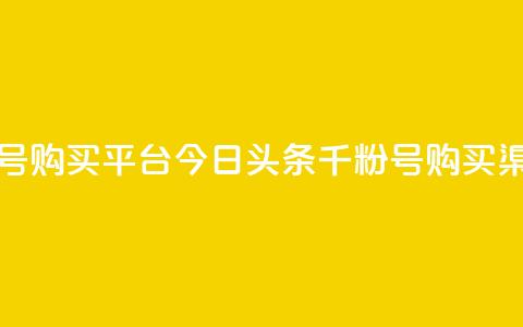 今日头条千粉号购买平台(今日头条千粉号购买渠道推荐) 第1张 今日头条千粉号购买平台(今日头条千粉号购买渠道推荐) 第1张
