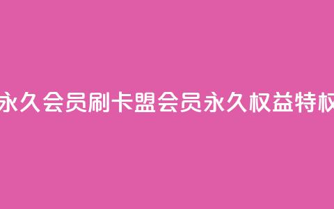 刷卡盟qq永久会员 - 刷卡盟qq会员永久权益特权~ 第1张 刷卡盟qq永久会员 - 刷卡盟qq会员永久权益特权~ 第1张