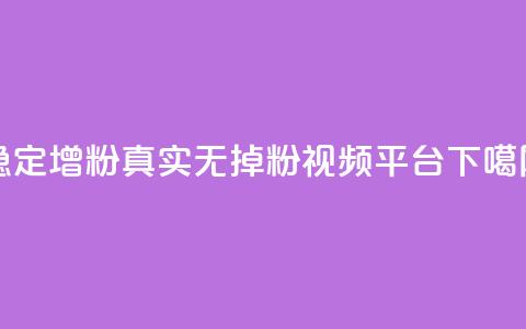 稳定增粉,真实无掉粉视频平台 第1张 稳定增粉,真实无掉粉视频平台 第1张