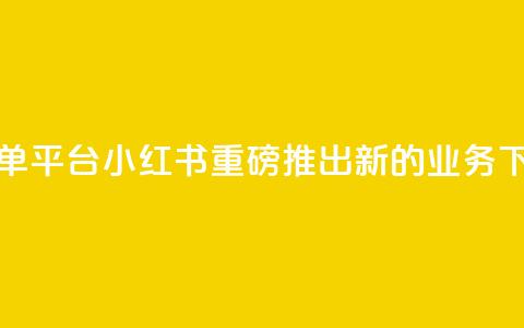 小红书业务下单平台 - 小红书重磅推出新的业务下单平台。 第1张 小红书业务下单平台 - 小红书重磅推出新的业务下单平台。 第1张