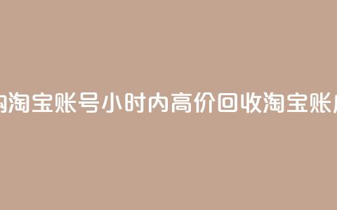 24小时收购淘宝账号(24小时内高价回收淘宝账户) 第1张 24小时收购淘宝账号(24小时内高价回收淘宝账户) 第1张
