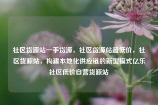 社区货源站一手货源，社区货源站超低价，社区货源站，构建本地化供应链的新型模式亿乐社区低价自营货源站