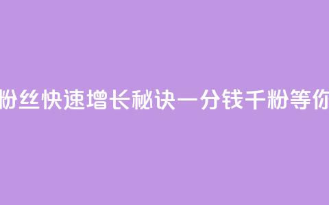 抖音粉丝快速增长秘诀，一分钱千粉等你来抢  第1张