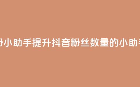 抖音涨粉小助手app(提升抖音粉丝数量的小助手) 第1张 抖音涨粉小助手app(提升抖音粉丝数量的小助手) 第1张