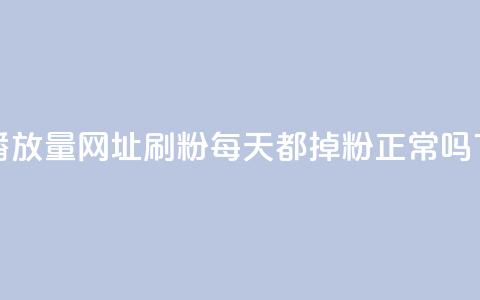 快手播放量网址 - 刷粉每天都掉粉正常吗  第1张