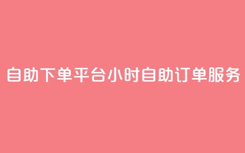 自助下单平台：24小时自助订单服务  第1张