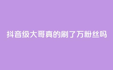 抖音60级大哥:真的刷了2000万粉丝吗? 第1张 抖音60级大哥:真的刷了2000万粉丝吗? 第1张