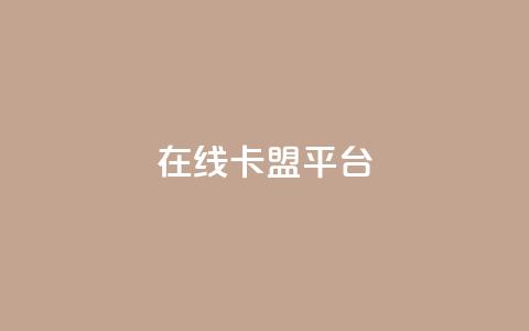 在线卡盟平台 - 最好的在线卡盟平台，提供优质卡盟服务~  第1张
