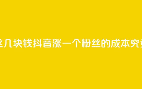 抖音涨一个粉丝几块钱(抖音涨一个粉丝的成本究竟是多少) 第1张 抖音涨一个粉丝几块钱(抖音涨一个粉丝的成本究竟是多少) 第1张