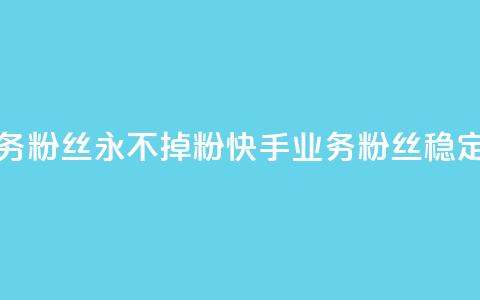快手业务粉丝永不掉粉(快手业务粉丝稳定不流失)  第1张