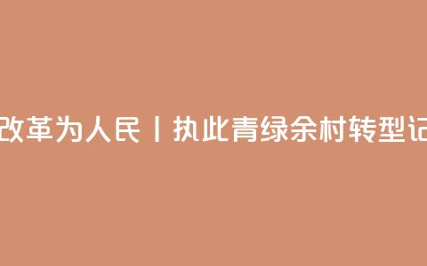改革为人民丨执此“青绿” 余村转型记  第1张