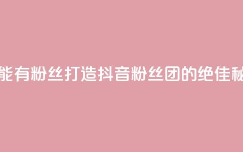 抖音怎么能有粉丝 - 打造抖音粉丝团的绝佳秘诀!~ 第1张 抖音怎么能有粉丝 - 打造抖音粉丝团的绝佳秘诀!~ 第1张