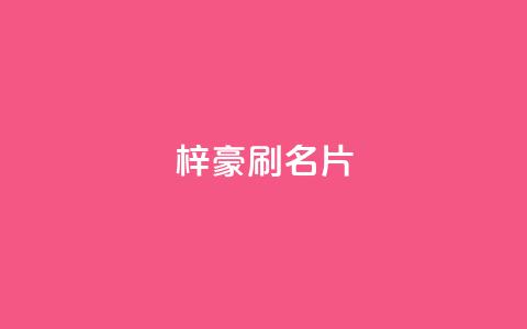 梓豪刷名片,ks双击购买 - 快手里面怎么没点赞 ks超低价自助下单软件  第1张