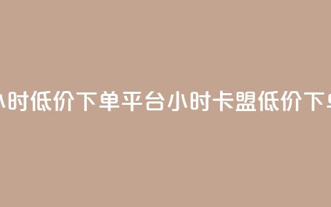 卡盟24小时低价下单平台(24小时卡盟低价下单平台) 第1张 卡盟24小时低价下单平台(24小时卡盟低价下单平台) 第1张