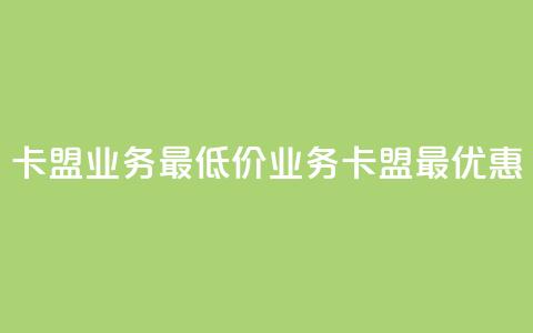 卡盟qq业务最低价(QQ业务卡盟最优惠)  第1张