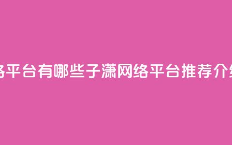 子潇网络平台有哪些(子潇网络平台推荐介绍) 第1张 子潇网络平台有哪些(子潇网络平台推荐介绍) 第1张