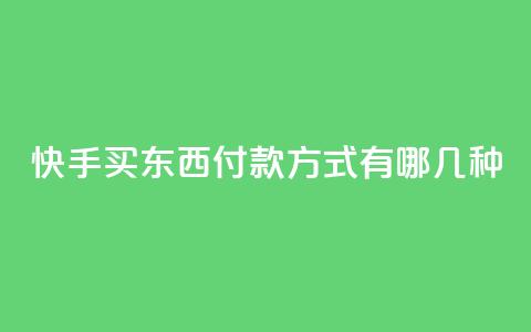 快手买东西付款方式有哪几种 - 快手购物支付方式介绍! 第1张 快手买东西付款方式有哪几种 - 快手购物支付方式介绍! 第1张