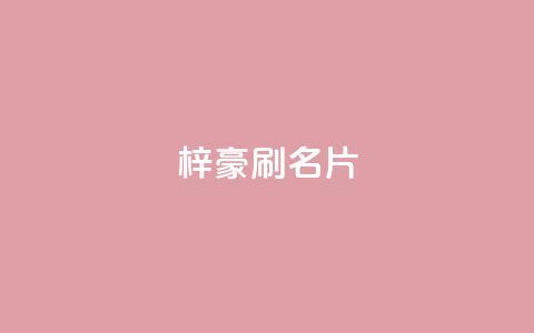梓豪刷名片,快手24下单平台最低 - 网红商城快手业务 ks业务免费下单平台最便宜  第1张