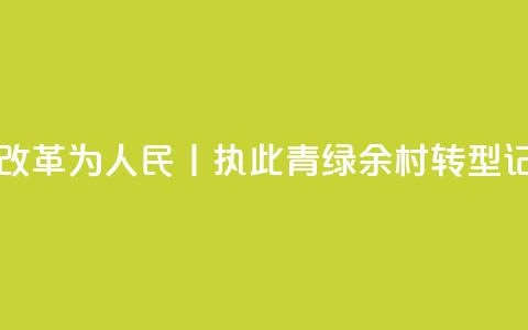 改革为人民丨执此“青绿” 余村转型记  第1张