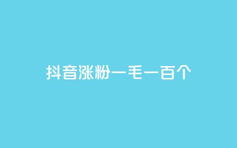 抖音涨粉一毛一百个 - 抖音增粉攻略：每投入一毛，增加百个粉丝!  第1张