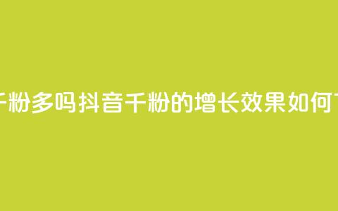 抖音千粉多吗(抖音千粉的增长效果如何？)  第1张