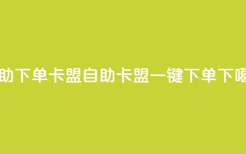 dy自助下单卡盟(DY自助卡盟一键下单)  第1张