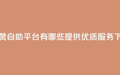 快手赞自助平台有哪些	，提供优质服务！  第1张