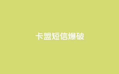 卡盟短信爆破 - 卡盟短信爆破技巧：提升短信安全不再难~  第1张