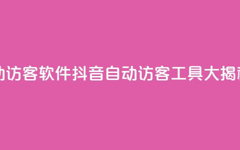 抖音自动访客软件(抖音自动访客工具大揭秘)  第1张