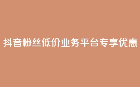 抖音粉丝低价业务平台专享优惠 第1张 抖音粉丝低价业务平台专享优惠 第1张