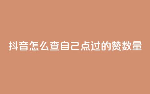 抖音怎么查自己点过的赞数量 - 如何查看抖音上的点赞数量~  第1张