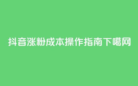 抖音涨粉成本操作指南 第1张 抖音涨粉成本操作指南 第1张