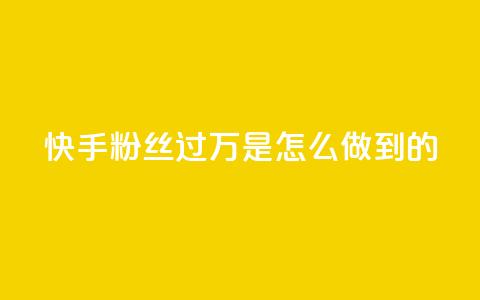 快手粉丝过万是怎么做到的 - 如何在快手轻松突破一万粉丝的秘诀~ 第1张 快手粉丝过万是怎么做到的 - 如何在快手轻松突破一万粉丝的秘诀~ 第1张
