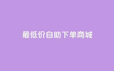 最低价自助下单商城 第1张 最低价自助下单商城 第1张