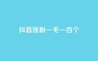 抖音涨粉一毛一百个 - 抖音增粉攻略：每投入一毛，增加百个粉丝!