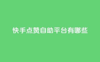 快手点赞自助平台有哪些 - 快手点赞自助平台有哪些优秀选择？~
