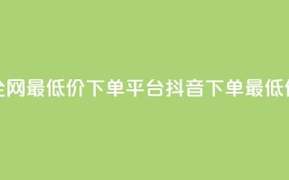 抖音全网最低价下单平台(抖音下单最低价平台)