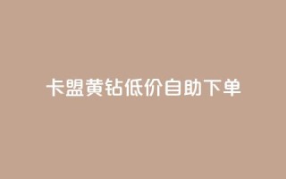 卡盟黄钻低价自助下单 - 低价自助下单：卡盟黄钻优惠活动~