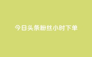 今日头条粉丝24小时下单 - 今日头条粉丝24小时内抢购~