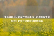 快手刷粉丝，如何在快手平台上迅速获取大量粉丝？亿乐社区低价自营货源站