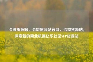 卡盟货源站，卡盟货源站官网，卡盟货源站，探索新的商业机遇亿乐社区SUP货源站