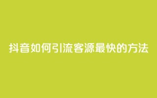 抖音如何引流客源最快的方法,抖音如何获得1000粉 - 抖音快手机房 - qq在哪里可以充赞