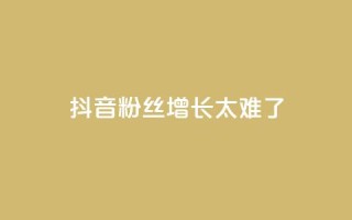 抖音粉丝增长太难了 - 抖音粉丝增长真的很具挑战性~