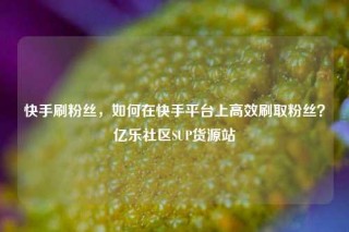 快手刷粉丝，如何在快手平台上高效刷取粉丝？亿乐社区SUP货源站