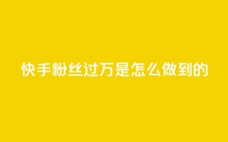 快手粉丝过万是怎么做到的 - 如何在快手轻松突破一万粉丝的秘诀~