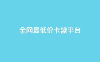 全网最低价卡盟平台 - 全网最低价卡盟平台推荐~
