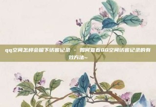 qq空间怎样会留下访客记录 - 如何查看QQ空间访客记录的有效方法~